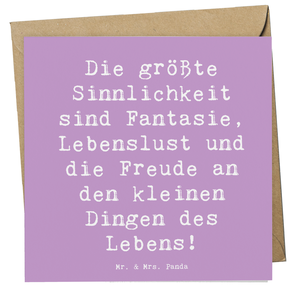 Deluxe Karte Spruch Sinnlichkeit und Freude Karte, Grußkarte, Klappkarte, Einladungskarte, Glückwunschkarte, Hochzeitskarte, Geburtstagskarte, Hochwertige Grußkarte, Hochwertige Klappkarte