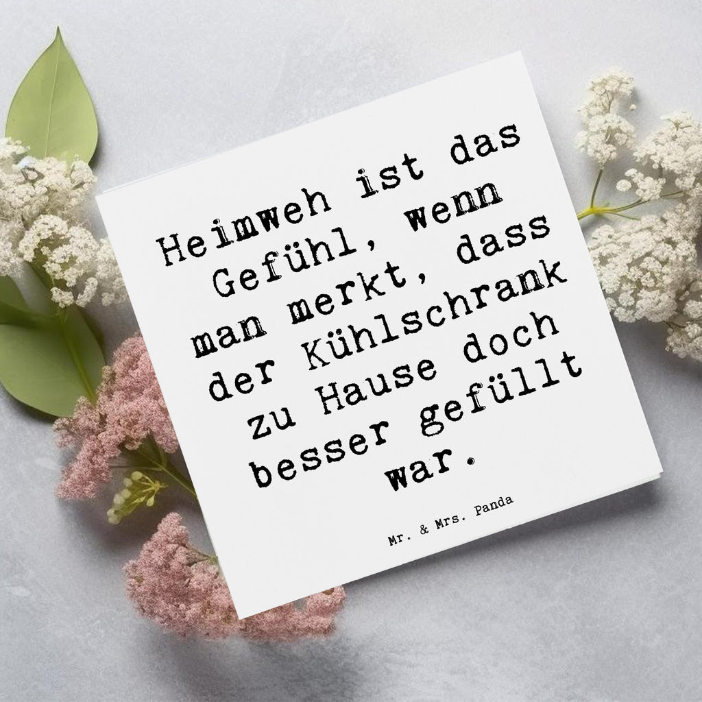 Deluxe Karte Spruch Heimweh Kühlschrank Karte, Grußkarte, Klappkarte, Einladungskarte, Glückwunschkarte, Hochzeitskarte, Geburtstagskarte, Hochwertige Grußkarte, Hochwertige Klappkarte