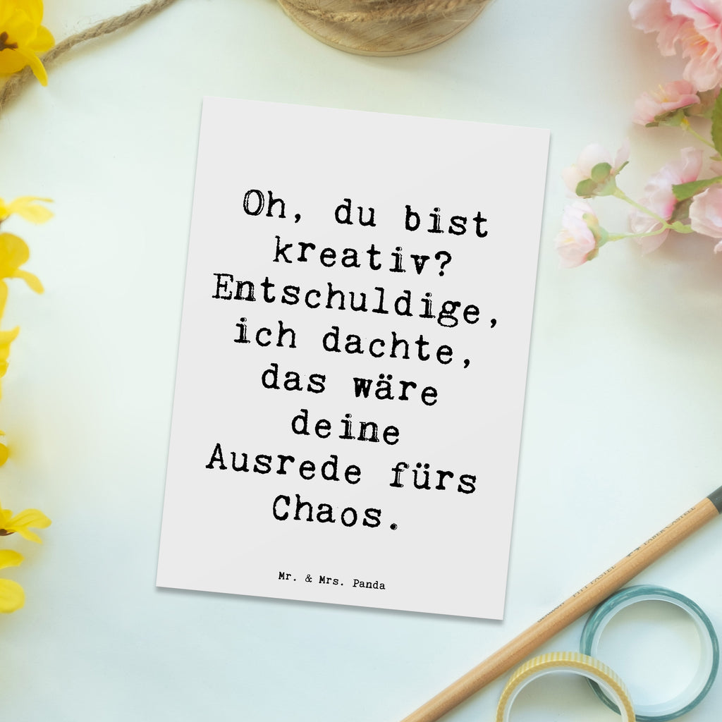 Postkarte Spruch Kreatives Chaos Postkarte, Karte, Geschenkkarte, Grußkarte, Einladung, Ansichtskarte, Geburtstagskarte, Einladungskarte, Dankeskarte, Ansichtskarten, Einladung Geburtstag, Einladungskarten Geburtstag