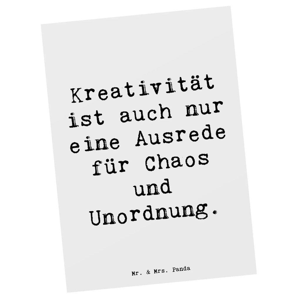 Postkarte Spruch Kreativität und Chaos Postkarte, Karte, Geschenkkarte, Grußkarte, Einladung, Ansichtskarte, Geburtstagskarte, Einladungskarte, Dankeskarte, Ansichtskarten, Einladung Geburtstag, Einladungskarten Geburtstag