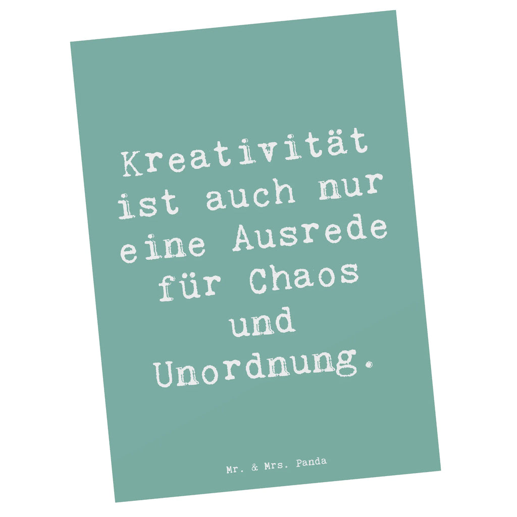 Postkarte Spruch Kreativität und Chaos Postkarte, Karte, Geschenkkarte, Grußkarte, Einladung, Ansichtskarte, Geburtstagskarte, Einladungskarte, Dankeskarte, Ansichtskarten, Einladung Geburtstag, Einladungskarten Geburtstag