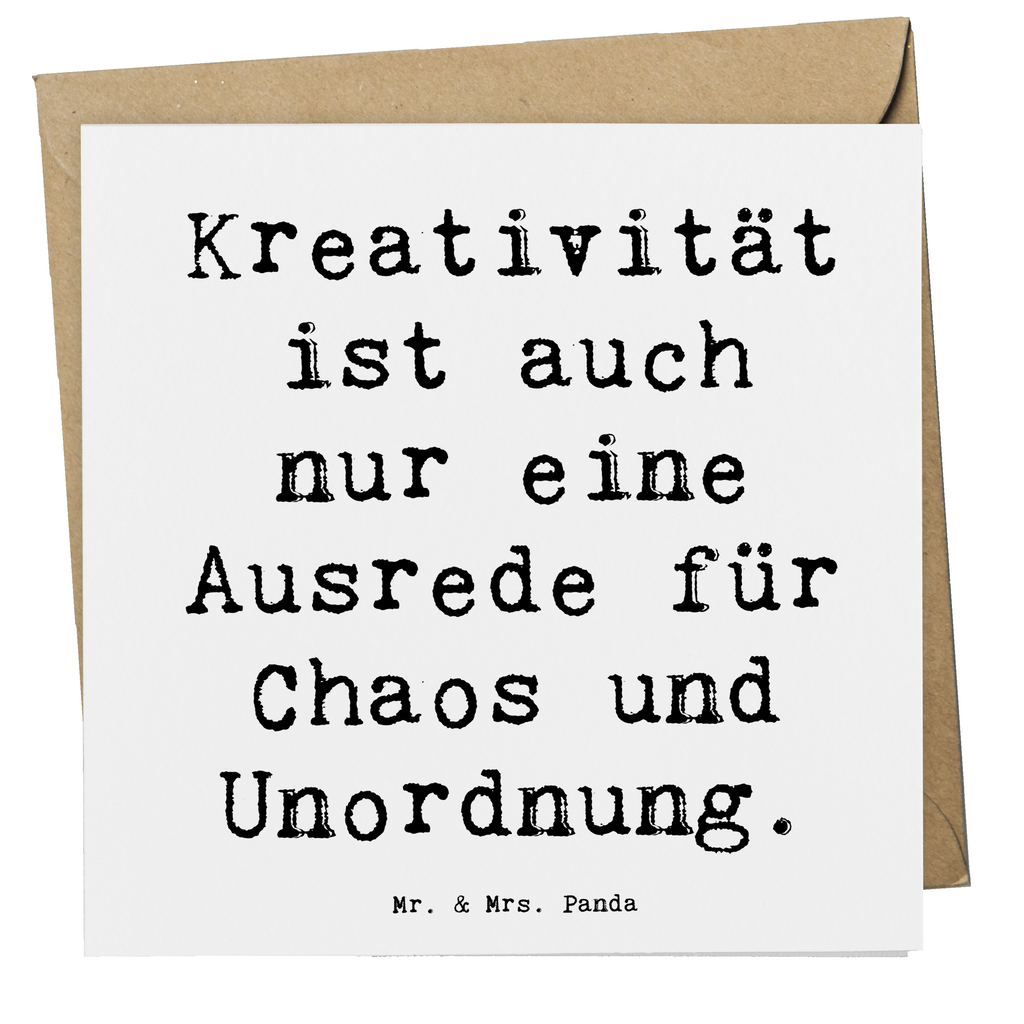 Deluxe Karte Spruch Kreativität und Chaos Karte, Grußkarte, Klappkarte, Einladungskarte, Glückwunschkarte, Hochzeitskarte, Geburtstagskarte, Hochwertige Grußkarte, Hochwertige Klappkarte