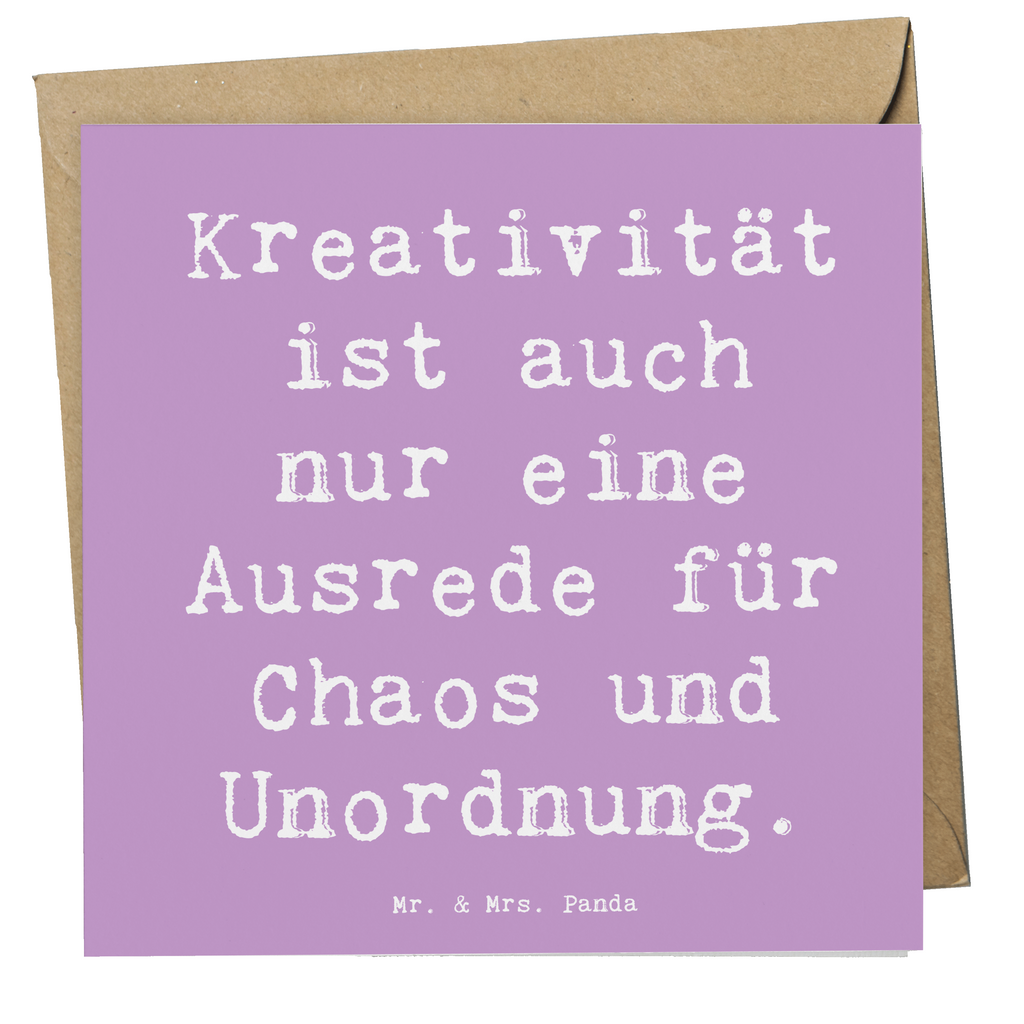 Deluxe Karte Spruch Kreativität und Chaos Karte, Grußkarte, Klappkarte, Einladungskarte, Glückwunschkarte, Hochzeitskarte, Geburtstagskarte, Hochwertige Grußkarte, Hochwertige Klappkarte