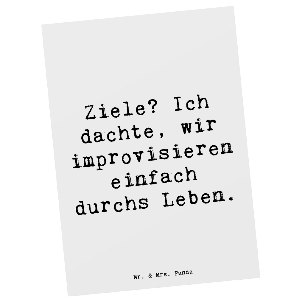 Postkarte Spruch Lebensziele Improvisation Postkarte, Karte, Geschenkkarte, Grußkarte, Einladung, Ansichtskarte, Geburtstagskarte, Einladungskarte, Dankeskarte, Ansichtskarten, Einladung Geburtstag, Einladungskarten Geburtstag