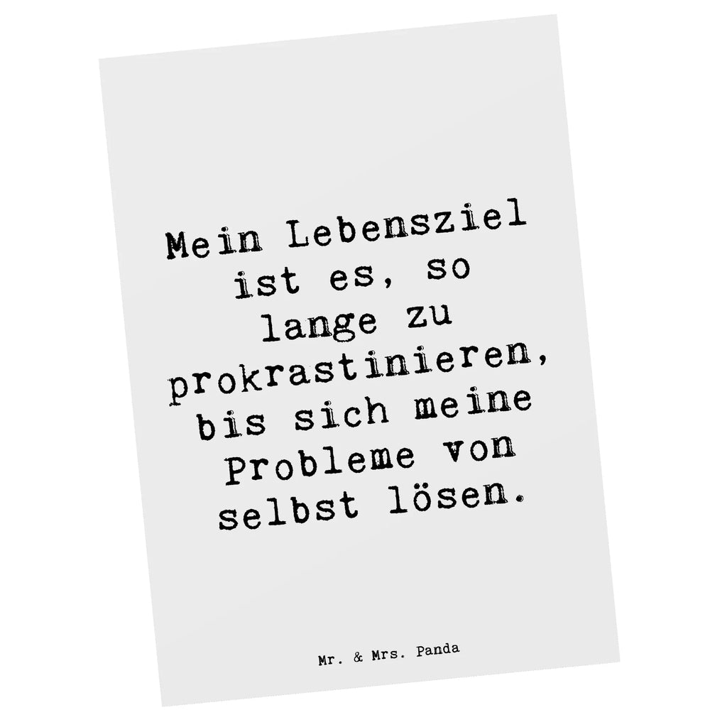 Postkarte Spruch Lebensziele Prokrastination Postkarte, Karte, Geschenkkarte, Grußkarte, Einladung, Ansichtskarte, Geburtstagskarte, Einladungskarte, Dankeskarte, Ansichtskarten, Einladung Geburtstag, Einladungskarten Geburtstag