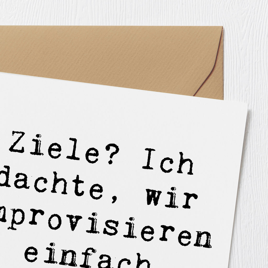 Deluxe Karte Spruch Lebensziele Improvisation Karte, Grußkarte, Klappkarte, Einladungskarte, Glückwunschkarte, Hochzeitskarte, Geburtstagskarte, Hochwertige Grußkarte, Hochwertige Klappkarte