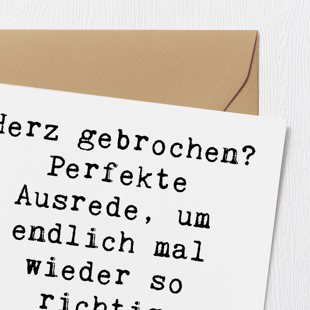 Deluxe Karte Spruch Liebeskummer Tröster Karte, Grußkarte, Klappkarte, Einladungskarte, Glückwunschkarte, Hochzeitskarte, Geburtstagskarte, Hochwertige Grußkarte, Hochwertige Klappkarte