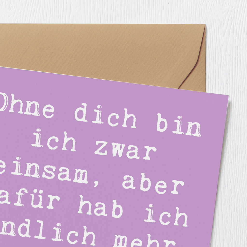 Deluxe Karte Spruch Liebeskummer Platz im Bett Karte, Grußkarte, Klappkarte, Einladungskarte, Glückwunschkarte, Hochzeitskarte, Geburtstagskarte, Hochwertige Grußkarte, Hochwertige Klappkarte