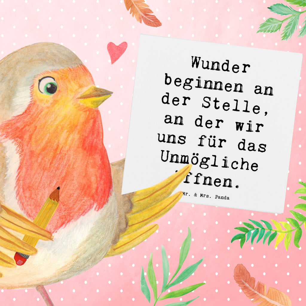 Deluxe Karte Spruch Wunder beginnen Karte, Grußkarte, Klappkarte, Einladungskarte, Glückwunschkarte, Hochzeitskarte, Geburtstagskarte, Hochwertige Grußkarte, Hochwertige Klappkarte