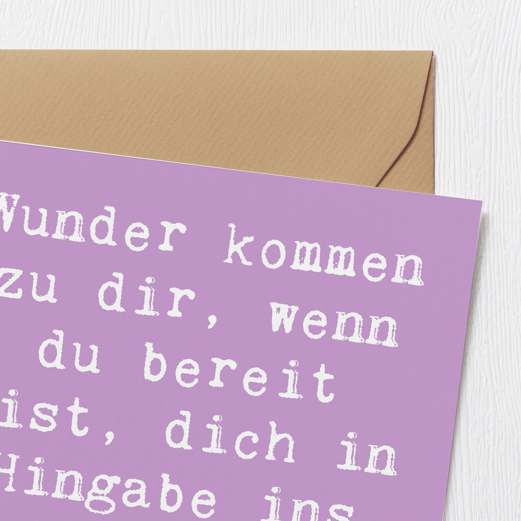 Deluxe Karte Spruch Wunder Hingabe Karte, Grußkarte, Klappkarte, Einladungskarte, Glückwunschkarte, Hochzeitskarte, Geburtstagskarte, Hochwertige Grußkarte, Hochwertige Klappkarte