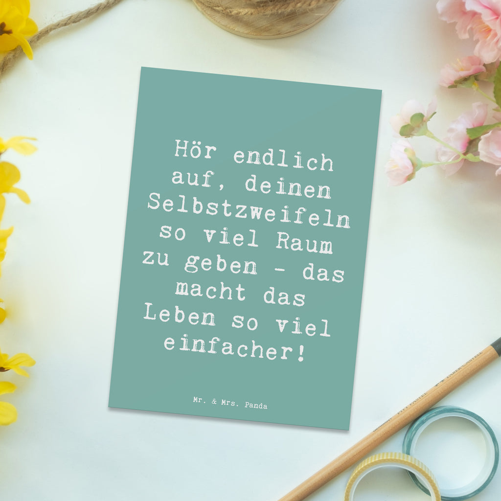 Postkarte Spruch Zweifel an sich selbst Postkarte, Karte, Geschenkkarte, Grußkarte, Einladung, Ansichtskarte, Geburtstagskarte, Einladungskarte, Dankeskarte, Ansichtskarten, Einladung Geburtstag, Einladungskarten Geburtstag