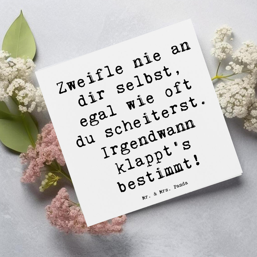 Deluxe Karte Spruch Glaube an sich selbst Karte, Grußkarte, Klappkarte, Einladungskarte, Glückwunschkarte, Hochzeitskarte, Geburtstagskarte, Hochwertige Grußkarte, Hochwertige Klappkarte