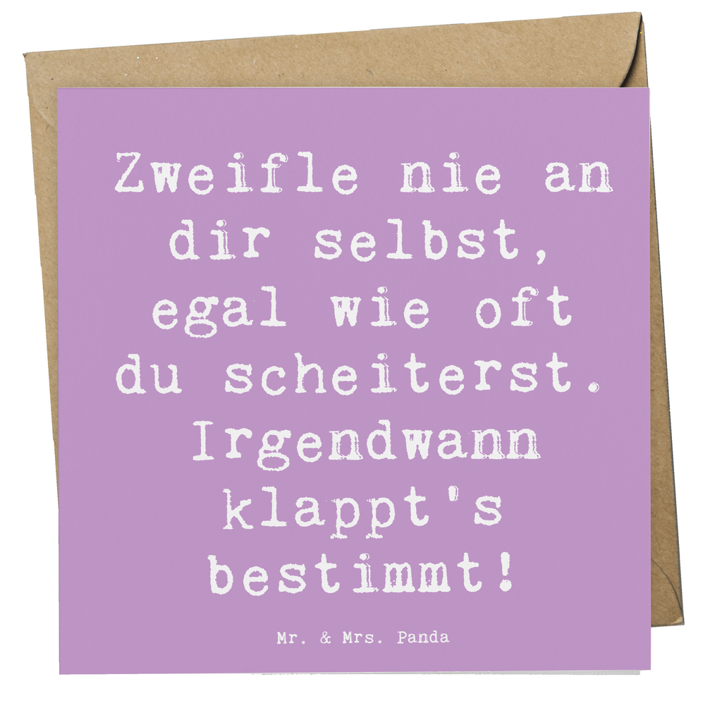 Deluxe Karte Spruch Glaube an sich selbst Karte, Grußkarte, Klappkarte, Einladungskarte, Glückwunschkarte, Hochzeitskarte, Geburtstagskarte, Hochwertige Grußkarte, Hochwertige Klappkarte