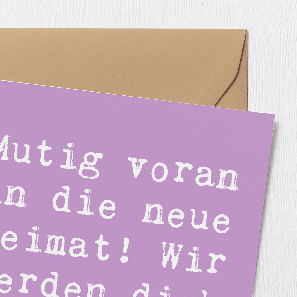 Deluxe Karte Spruch Umzug in eine neue Stadt Karte, Grußkarte, Klappkarte, Einladungskarte, Glückwunschkarte, Hochzeitskarte, Geburtstagskarte, Hochwertige Grußkarte, Hochwertige Klappkarte