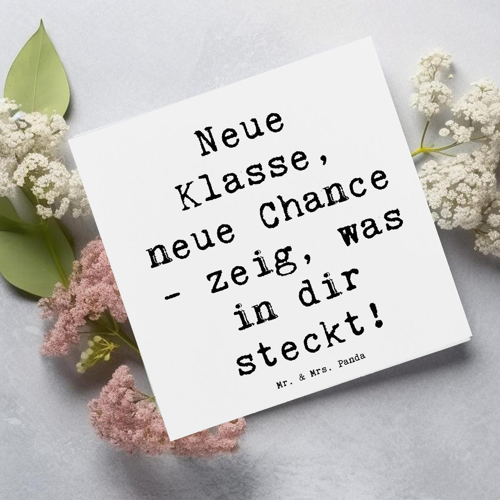 Deluxe Karte Spruch Erster Schultag Neue Klasse Karte, Grußkarte, Klappkarte, Einladungskarte, Glückwunschkarte, Hochzeitskarte, Geburtstagskarte, Hochwertige Grußkarte, Hochwertige Klappkarte