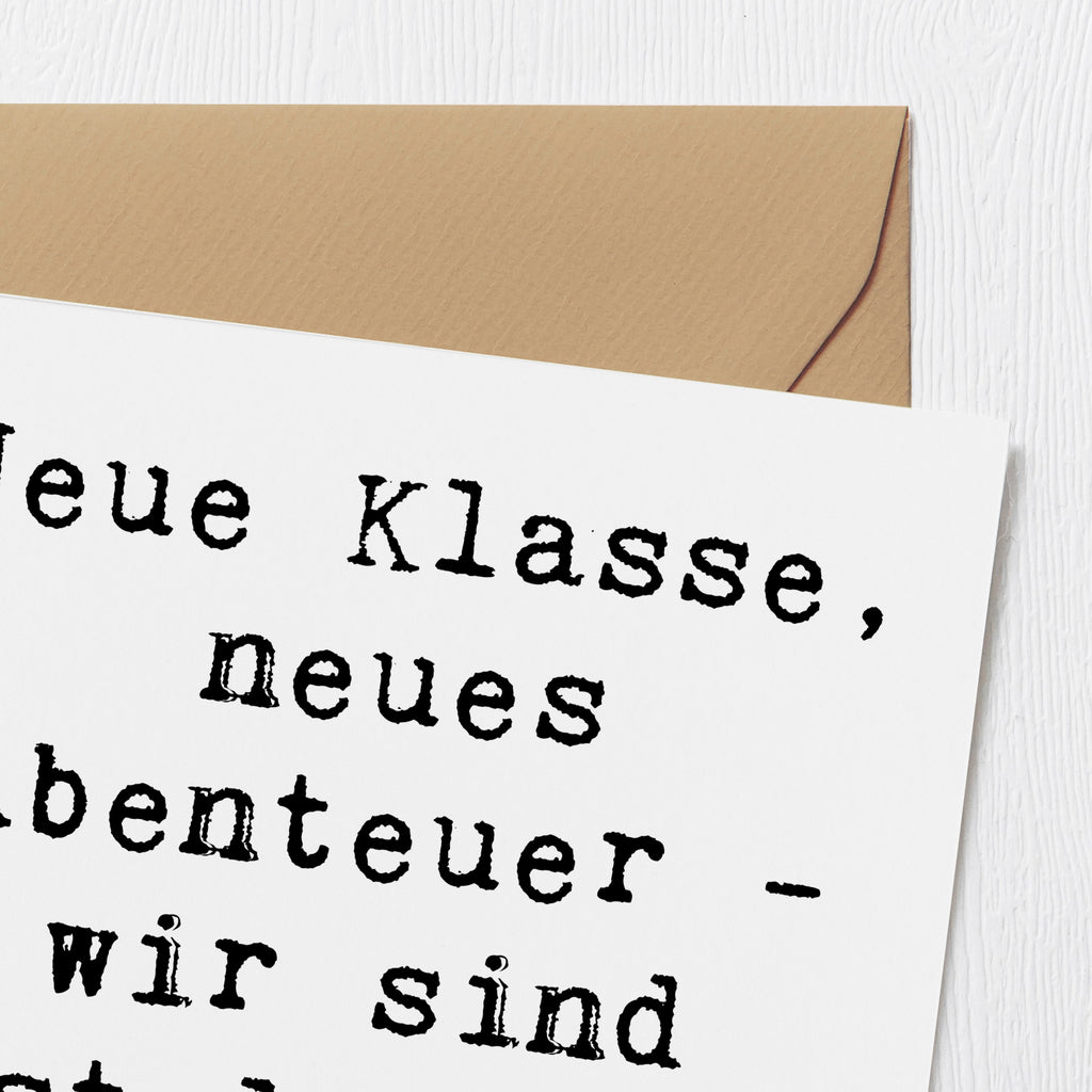 Deluxe Karte Spruch Erster Schultag Abenteuer Karte, Grußkarte, Klappkarte, Einladungskarte, Glückwunschkarte, Hochzeitskarte, Geburtstagskarte, Hochwertige Grußkarte, Hochwertige Klappkarte