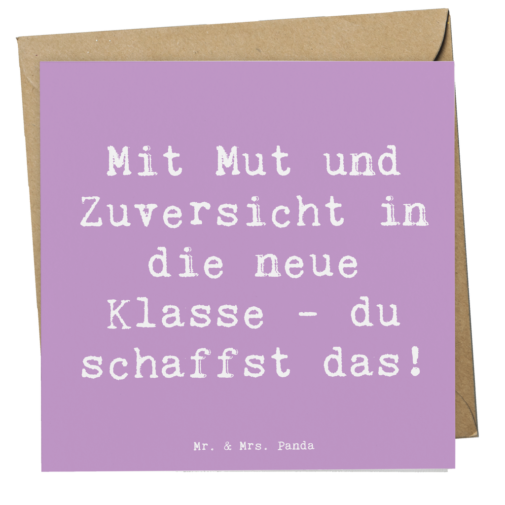 Deluxe Karte Spruch Erster Schultag Mut und Zuversicht Karte, Grußkarte, Klappkarte, Einladungskarte, Glückwunschkarte, Hochzeitskarte, Geburtstagskarte, Hochwertige Grußkarte, Hochwertige Klappkarte