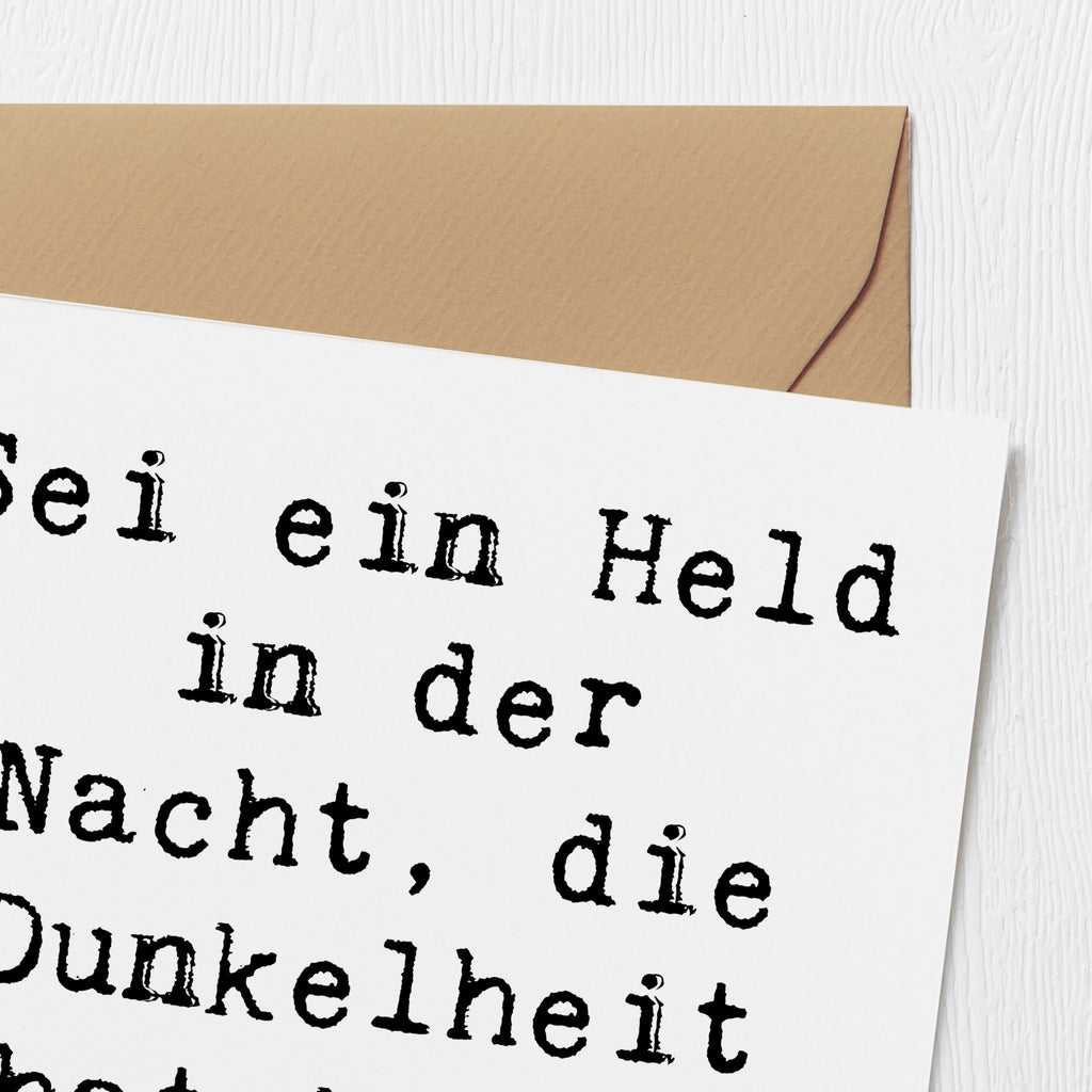 Deluxe Karte Spruch Angst vor Dunkelheit überwinden Karte, Grußkarte, Klappkarte, Einladungskarte, Glückwunschkarte, Hochzeitskarte, Geburtstagskarte, Hochwertige Grußkarte, Hochwertige Klappkarte