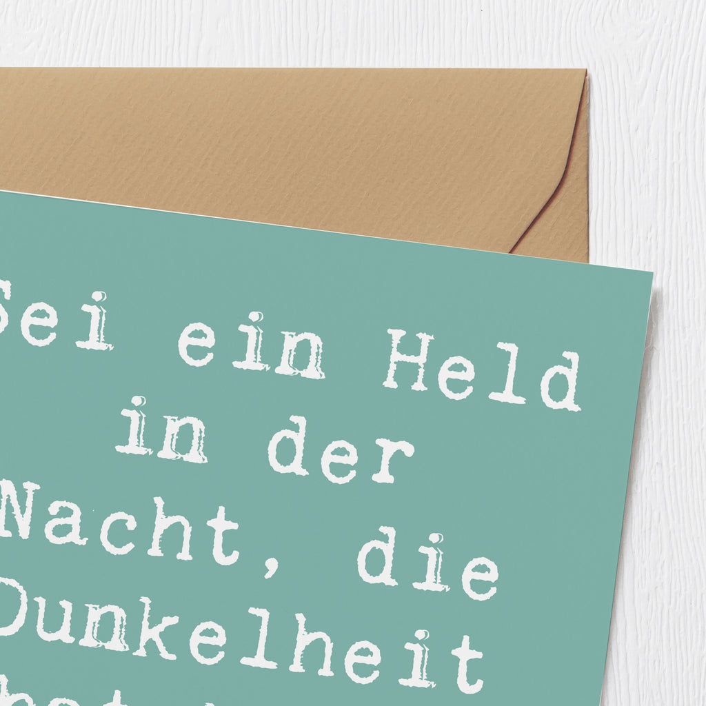 Deluxe Karte Spruch Angst vor Dunkelheit überwinden Karte, Grußkarte, Klappkarte, Einladungskarte, Glückwunschkarte, Hochzeitskarte, Geburtstagskarte, Hochwertige Grußkarte, Hochwertige Klappkarte