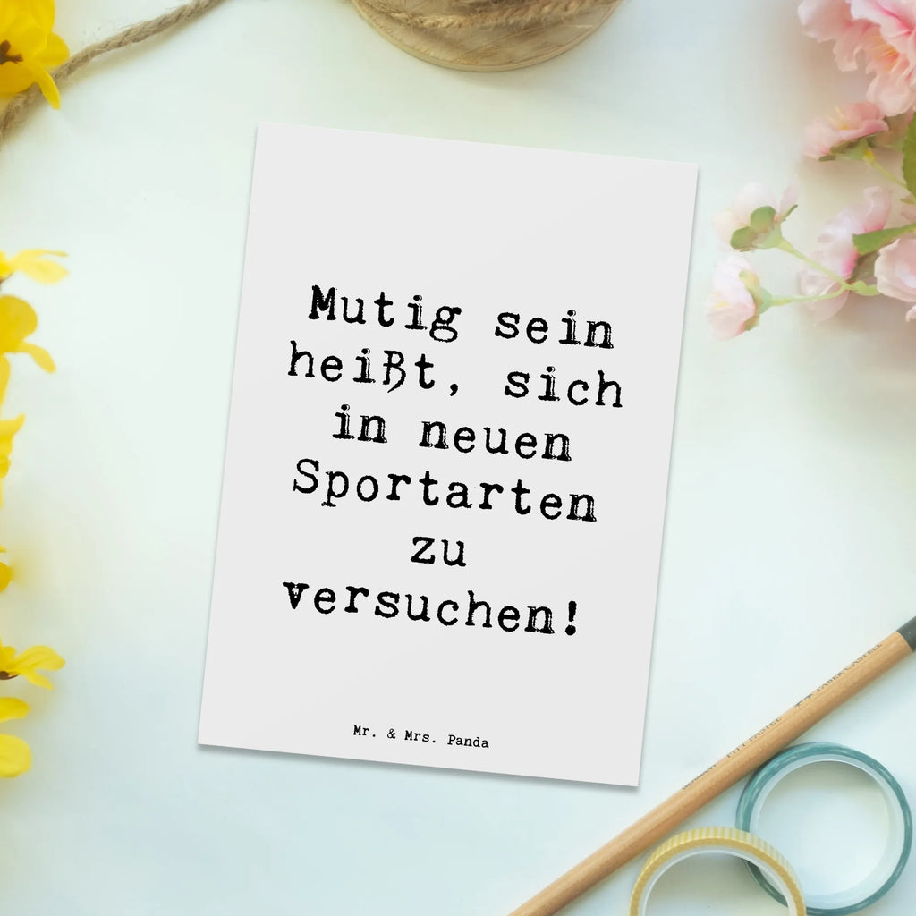 Postkarte Spruch Neue Sportart versuchen Postkarte, Karte, Geschenkkarte, Grußkarte, Einladung, Ansichtskarte, Geburtstagskarte, Einladungskarte, Dankeskarte, Ansichtskarten, Einladung Geburtstag, Einladungskarten Geburtstag