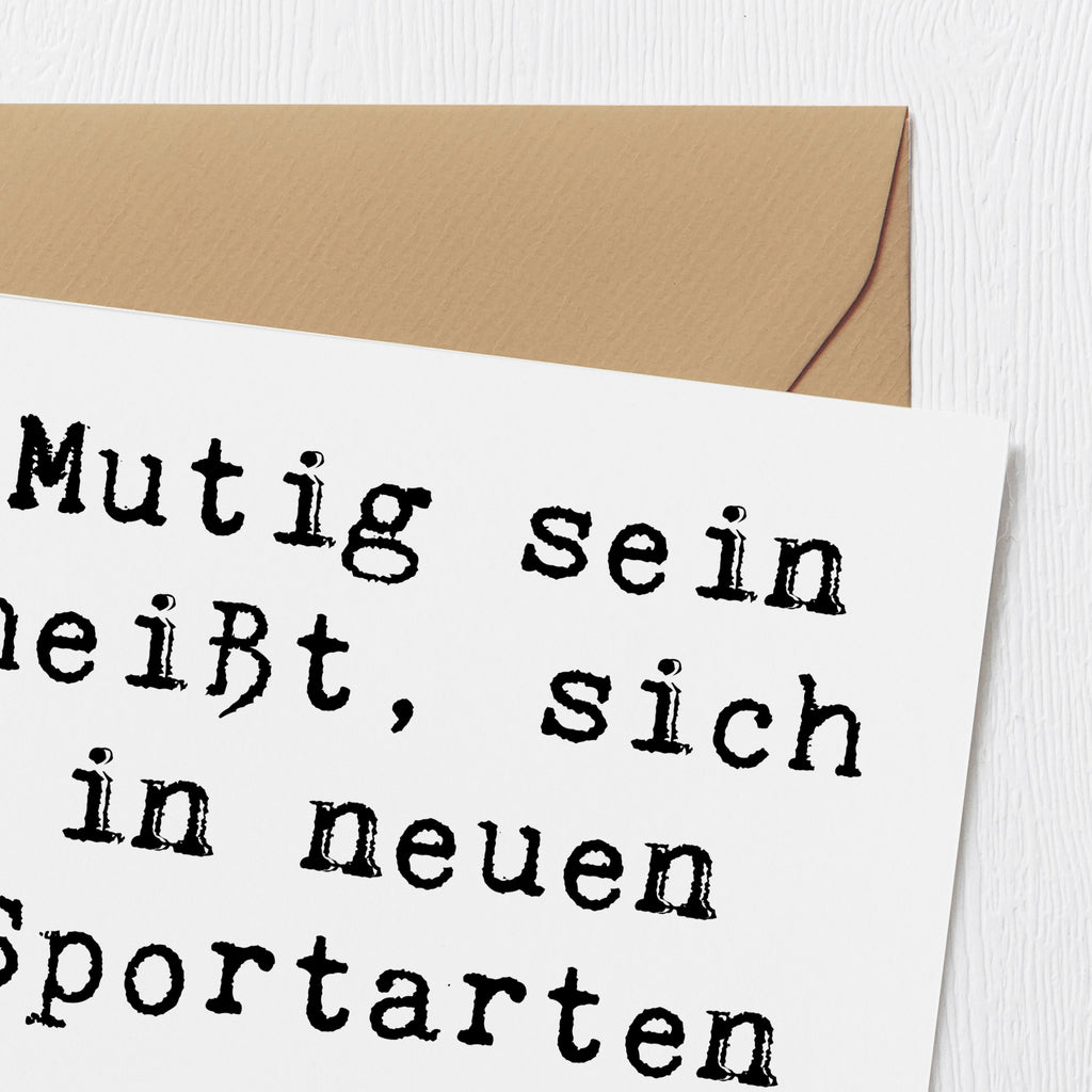 Deluxe Karte Spruch Neue Sportart versuchen Karte, Grußkarte, Klappkarte, Einladungskarte, Glückwunschkarte, Hochzeitskarte, Geburtstagskarte, Hochwertige Grußkarte, Hochwertige Klappkarte