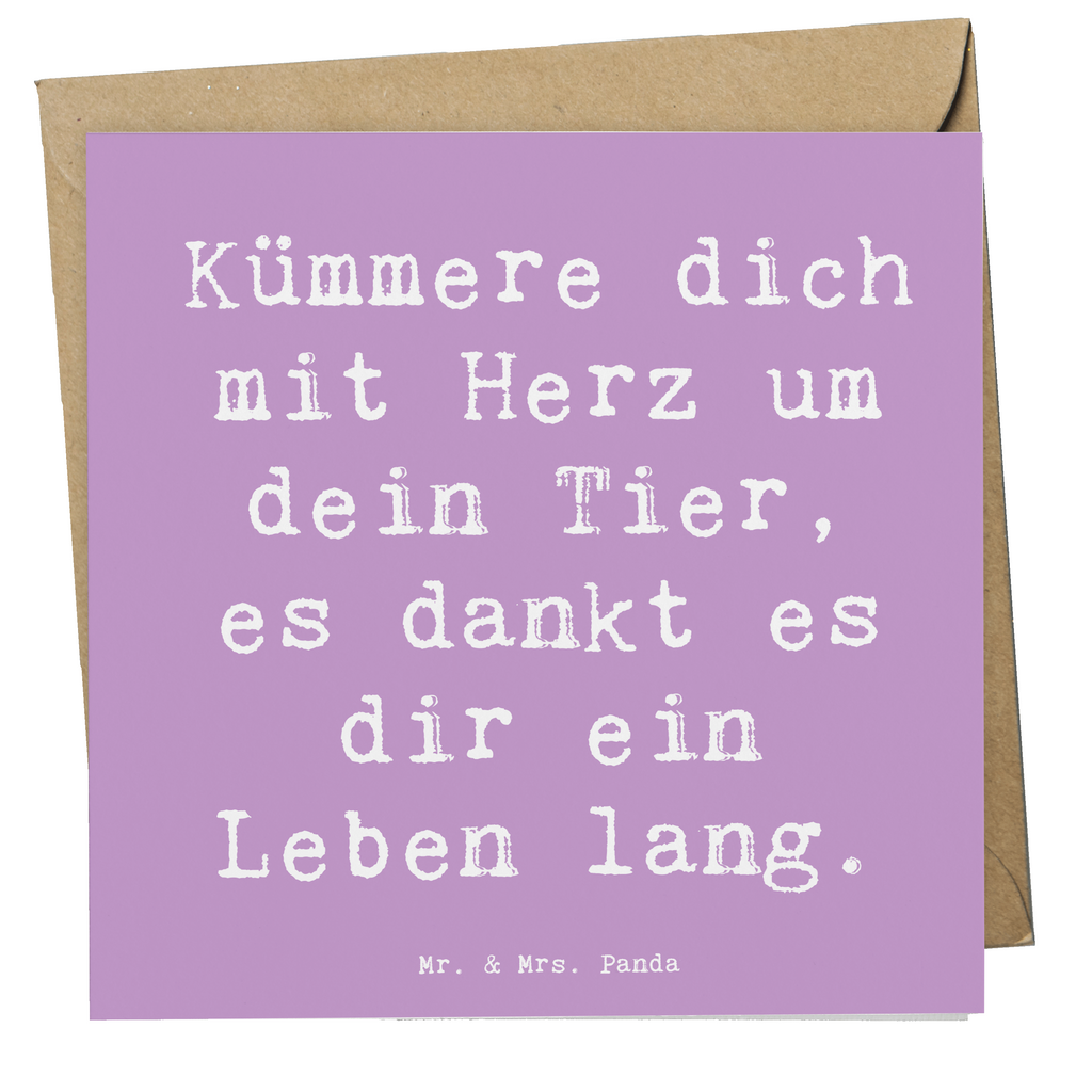 Deluxe Karte Spruch Haustiere pflegen Karte, Grußkarte, Klappkarte, Einladungskarte, Glückwunschkarte, Hochzeitskarte, Geburtstagskarte, Hochwertige Grußkarte, Hochwertige Klappkarte