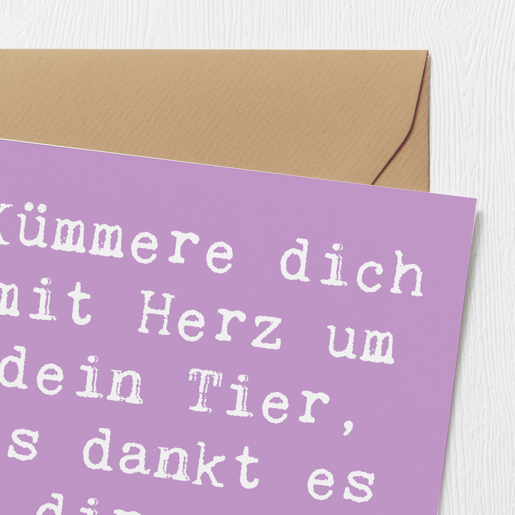 Deluxe Karte Spruch Haustiere pflegen Karte, Grußkarte, Klappkarte, Einladungskarte, Glückwunschkarte, Hochzeitskarte, Geburtstagskarte, Hochwertige Grußkarte, Hochwertige Klappkarte