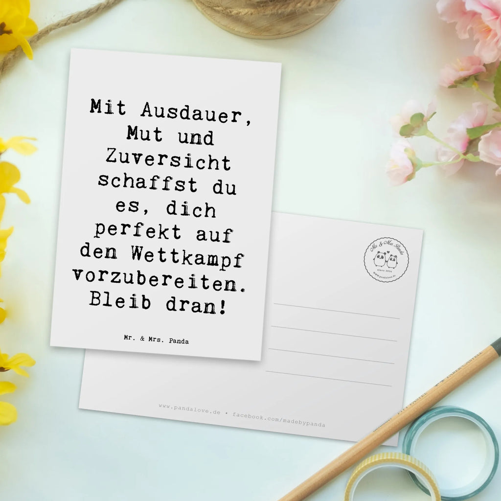 Postkarte Spruch Wettkampfvorbereitung meistern Postkarte, Karte, Geschenkkarte, Grußkarte, Einladung, Ansichtskarte, Geburtstagskarte, Einladungskarte, Dankeskarte, Ansichtskarten, Einladung Geburtstag, Einladungskarten Geburtstag