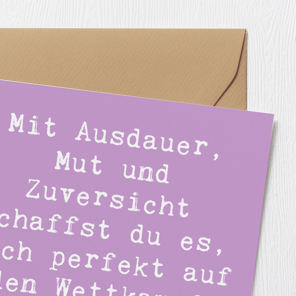 Deluxe Karte Spruch Wettkampfvorbereitung meistern Karte, Grußkarte, Klappkarte, Einladungskarte, Glückwunschkarte, Hochzeitskarte, Geburtstagskarte, Hochwertige Grußkarte, Hochwertige Klappkarte