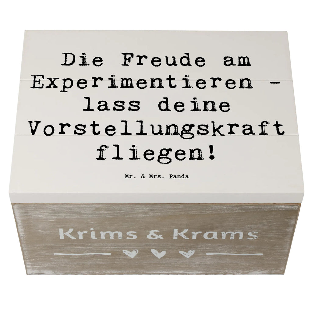 Holzkiste Spruch Die Freude am Experimentieren Holzkiste, Kiste, Schatzkiste, Truhe, Schatulle, XXL, Erinnerungsbox, Erinnerungskiste, Dekokiste, Aufbewahrungsbox, Geschenkbox, Geschenkdose