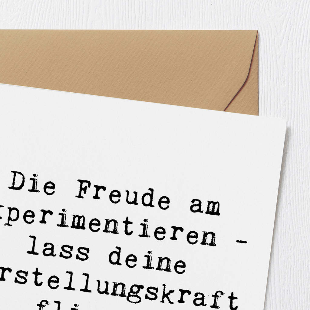 Deluxe Karte Spruch Die Freude am Experimentieren Karte, Grußkarte, Klappkarte, Einladungskarte, Glückwunschkarte, Hochzeitskarte, Geburtstagskarte, Hochwertige Grußkarte, Hochwertige Klappkarte