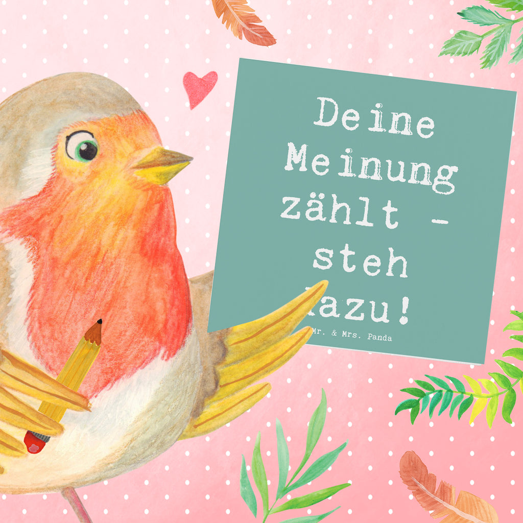 Deluxe Karte Spruch Mutig zu Meinungen Karte, Grußkarte, Klappkarte, Einladungskarte, Glückwunschkarte, Hochzeitskarte, Geburtstagskarte, Hochwertige Grußkarte, Hochwertige Klappkarte