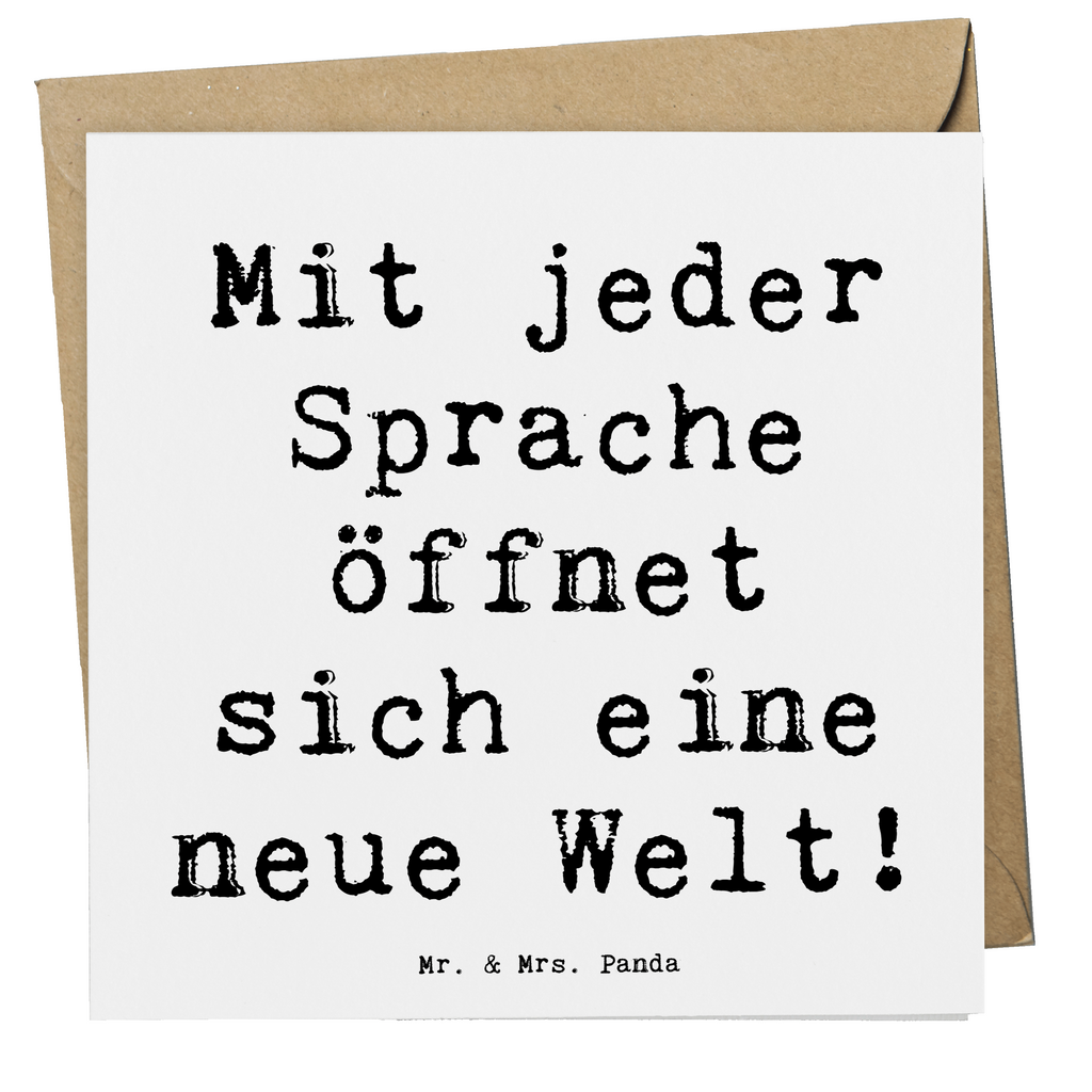 Deluxe Karte Spruch Sprachen lernen Karte, Grußkarte, Klappkarte, Einladungskarte, Glückwunschkarte, Hochzeitskarte, Geburtstagskarte, Hochwertige Grußkarte, Hochwertige Klappkarte