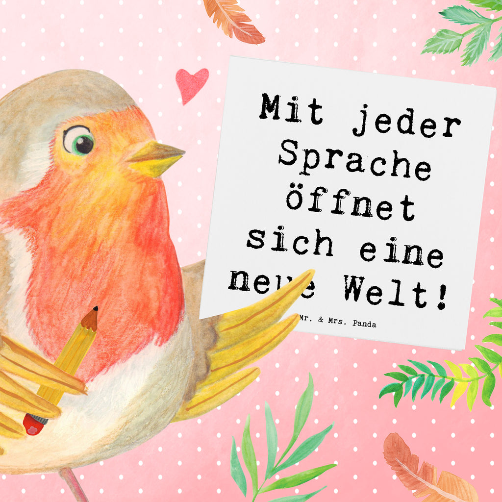 Deluxe Karte Spruch Sprachen lernen Karte, Grußkarte, Klappkarte, Einladungskarte, Glückwunschkarte, Hochzeitskarte, Geburtstagskarte, Hochwertige Grußkarte, Hochwertige Klappkarte