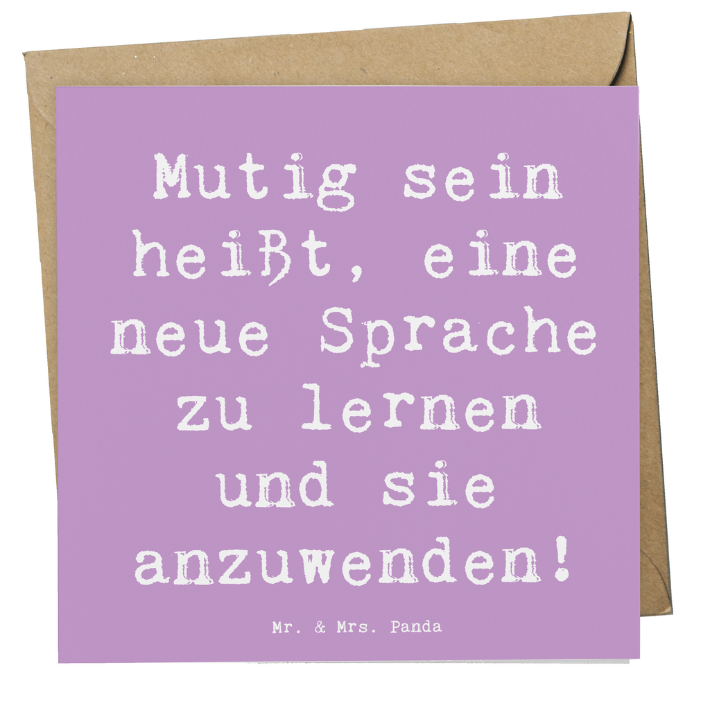 Deluxe Karte Spruch Sprachen Lernen und Anwenden Karte, Grußkarte, Klappkarte, Einladungskarte, Glückwunschkarte, Hochzeitskarte, Geburtstagskarte, Hochwertige Grußkarte, Hochwertige Klappkarte