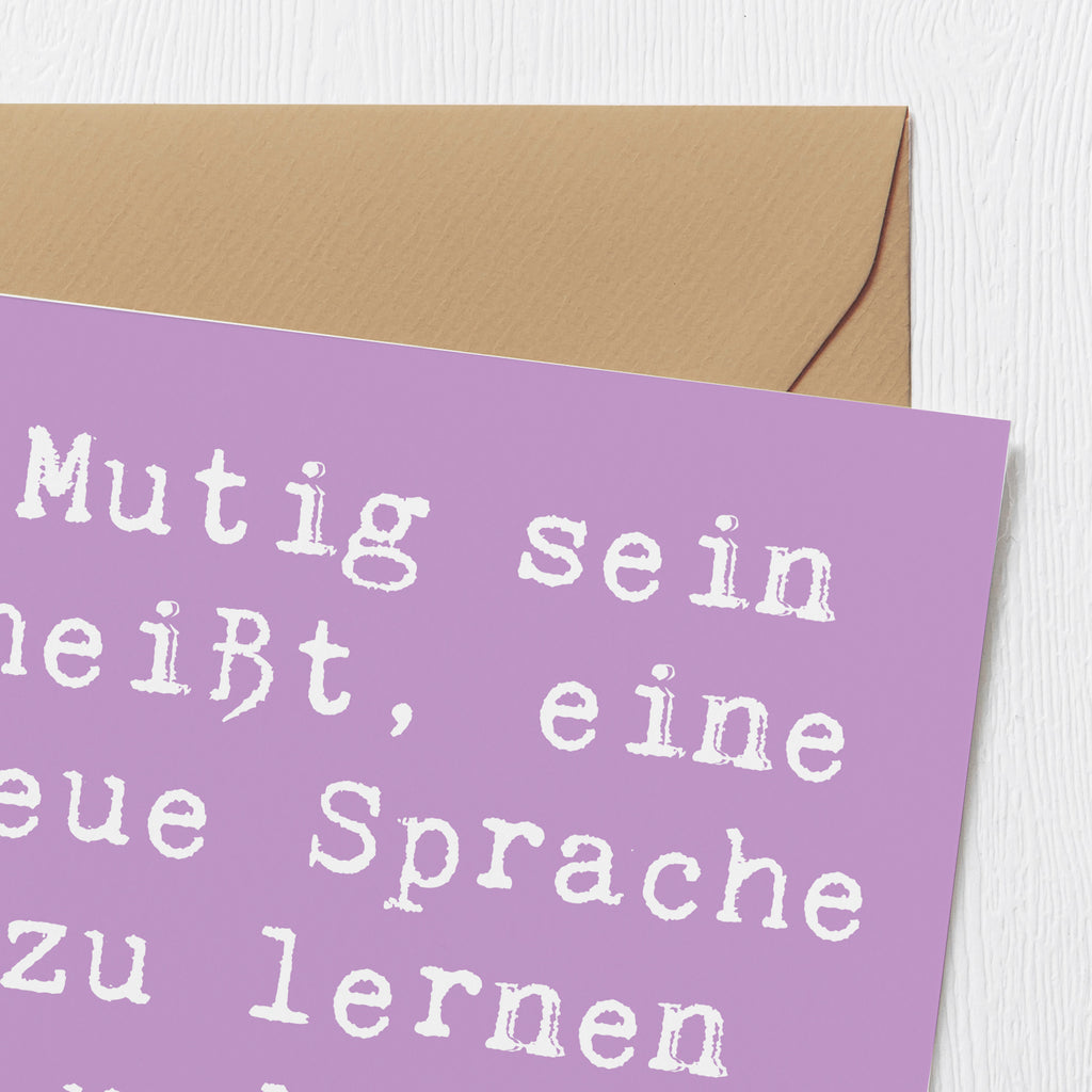 Deluxe Karte Spruch Sprachen Lernen und Anwenden Karte, Grußkarte, Klappkarte, Einladungskarte, Glückwunschkarte, Hochzeitskarte, Geburtstagskarte, Hochwertige Grußkarte, Hochwertige Klappkarte