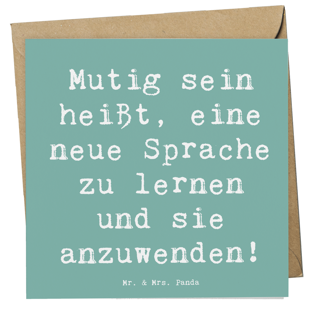 Deluxe Karte Spruch Sprachen Lernen und Anwenden Karte, Grußkarte, Klappkarte, Einladungskarte, Glückwunschkarte, Hochzeitskarte, Geburtstagskarte, Hochwertige Grußkarte, Hochwertige Klappkarte