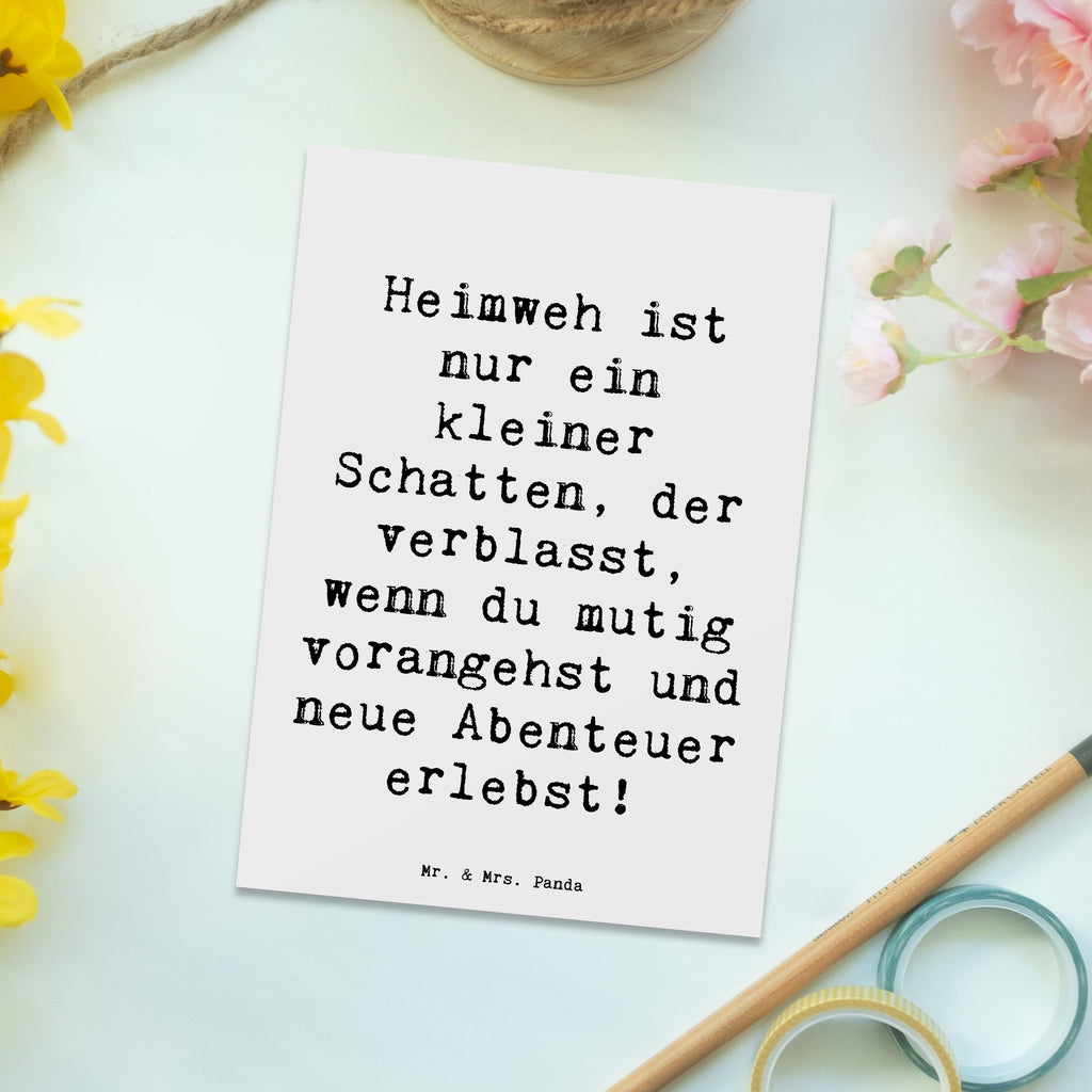 Postkarte Spruch Heimweh überwinden Abenteuer erleben Postkarte, Karte, Geschenkkarte, Grußkarte, Einladung, Ansichtskarte, Geburtstagskarte, Einladungskarte, Dankeskarte, Ansichtskarten, Einladung Geburtstag, Einladungskarten Geburtstag