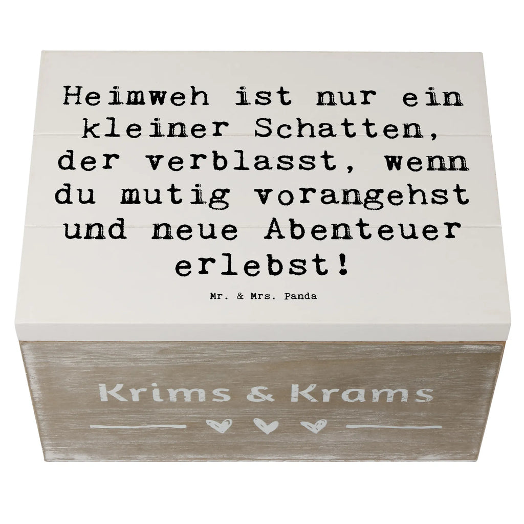 Holzkiste Spruch Heimweh überwinden Abenteuer erleben Holzkiste, Kiste, Schatzkiste, Truhe, Schatulle, XXL, Erinnerungsbox, Erinnerungskiste, Dekokiste, Aufbewahrungsbox, Geschenkbox, Geschenkdose