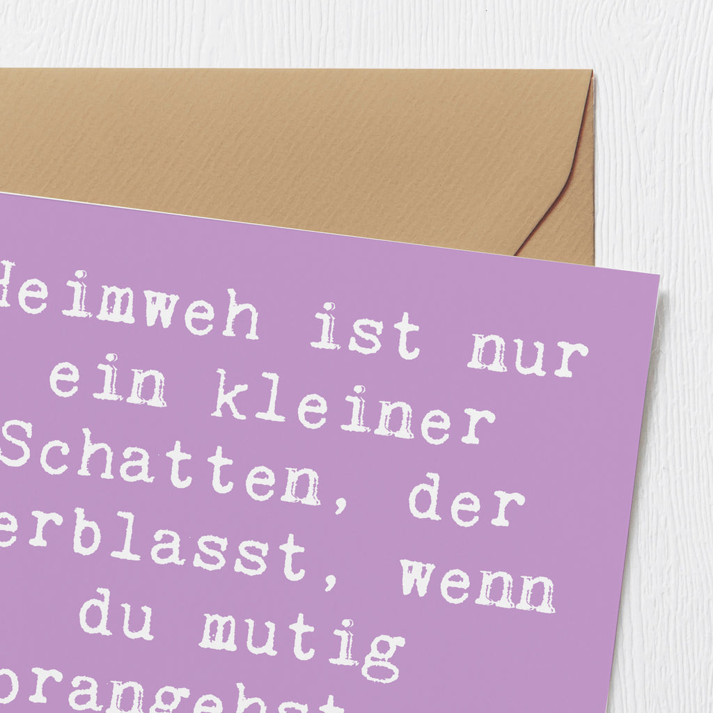 Deluxe Karte Spruch Heimweh überwinden Abenteuer erleben Karte, Grußkarte, Klappkarte, Einladungskarte, Glückwunschkarte, Hochzeitskarte, Geburtstagskarte, Hochwertige Grußkarte, Hochwertige Klappkarte