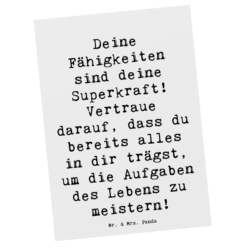 Postkarte Spruch Vertrauen in Fähigkeiten Postkarte, Karte, Geschenkkarte, Grußkarte, Einladung, Ansichtskarte, Geburtstagskarte, Einladungskarte, Dankeskarte, Ansichtskarten, Einladung Geburtstag, Einladungskarten Geburtstag