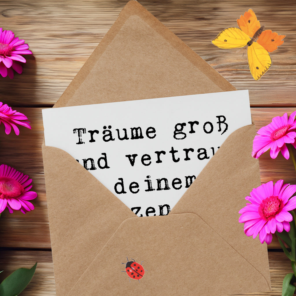 Deluxe Karte Spruch Herzen Vertrauen Karte, Grußkarte, Klappkarte, Einladungskarte, Glückwunschkarte, Hochzeitskarte, Geburtstagskarte, Hochwertige Grußkarte, Hochwertige Klappkarte