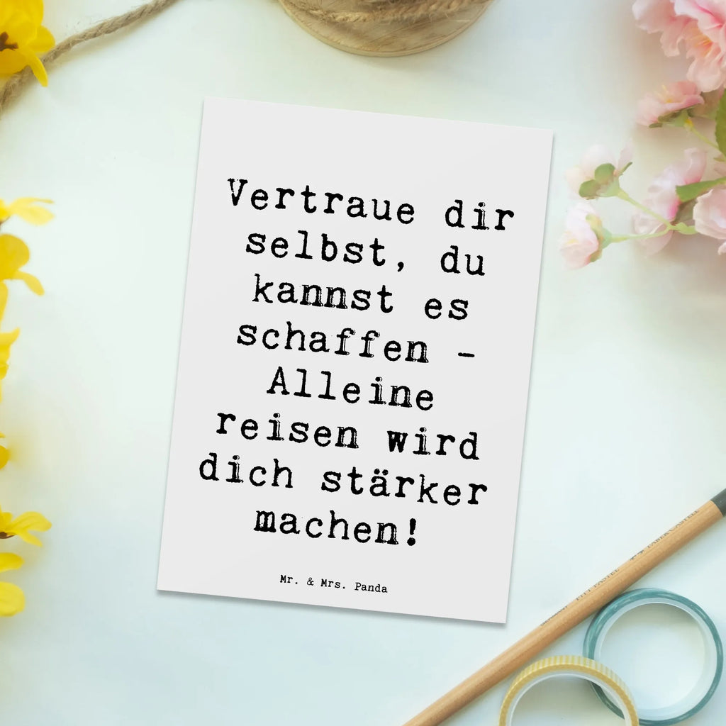 Postkarte Spruch Alleine Reisen unternehmen Postkarte, Karte, Geschenkkarte, Grußkarte, Einladung, Ansichtskarte, Geburtstagskarte, Einladungskarte, Dankeskarte, Ansichtskarten, Einladung Geburtstag, Einladungskarten Geburtstag