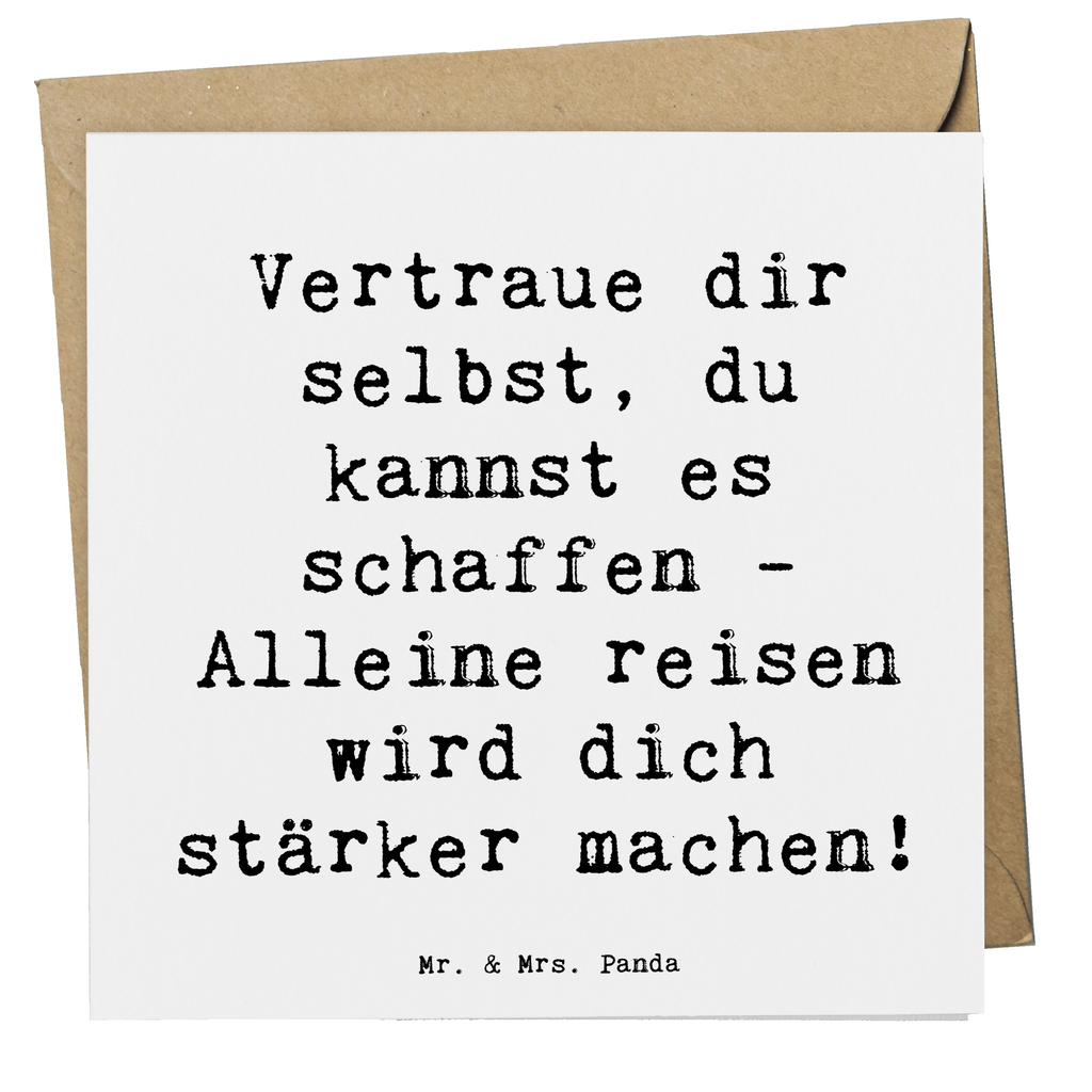 Deluxe Karte Spruch Alleine Reisen unternehmen Karte, Grußkarte, Klappkarte, Einladungskarte, Glückwunschkarte, Hochzeitskarte, Geburtstagskarte, Hochwertige Grußkarte, Hochwertige Klappkarte