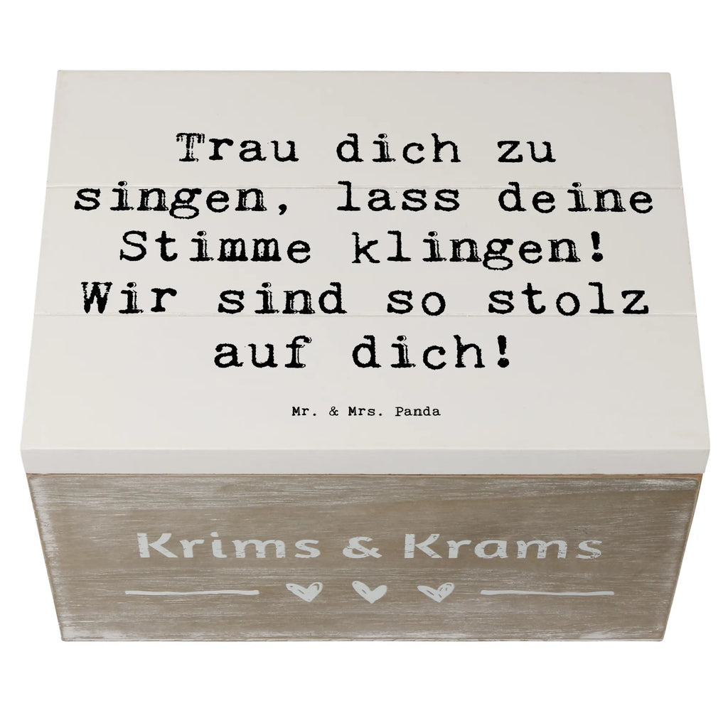 Holzkiste Spruch Vokale und musikalische Auftritte meistern Holzkiste, Kiste, Schatzkiste, Truhe, Schatulle, XXL, Erinnerungsbox, Erinnerungskiste, Dekokiste, Aufbewahrungsbox, Geschenkbox, Geschenkdose