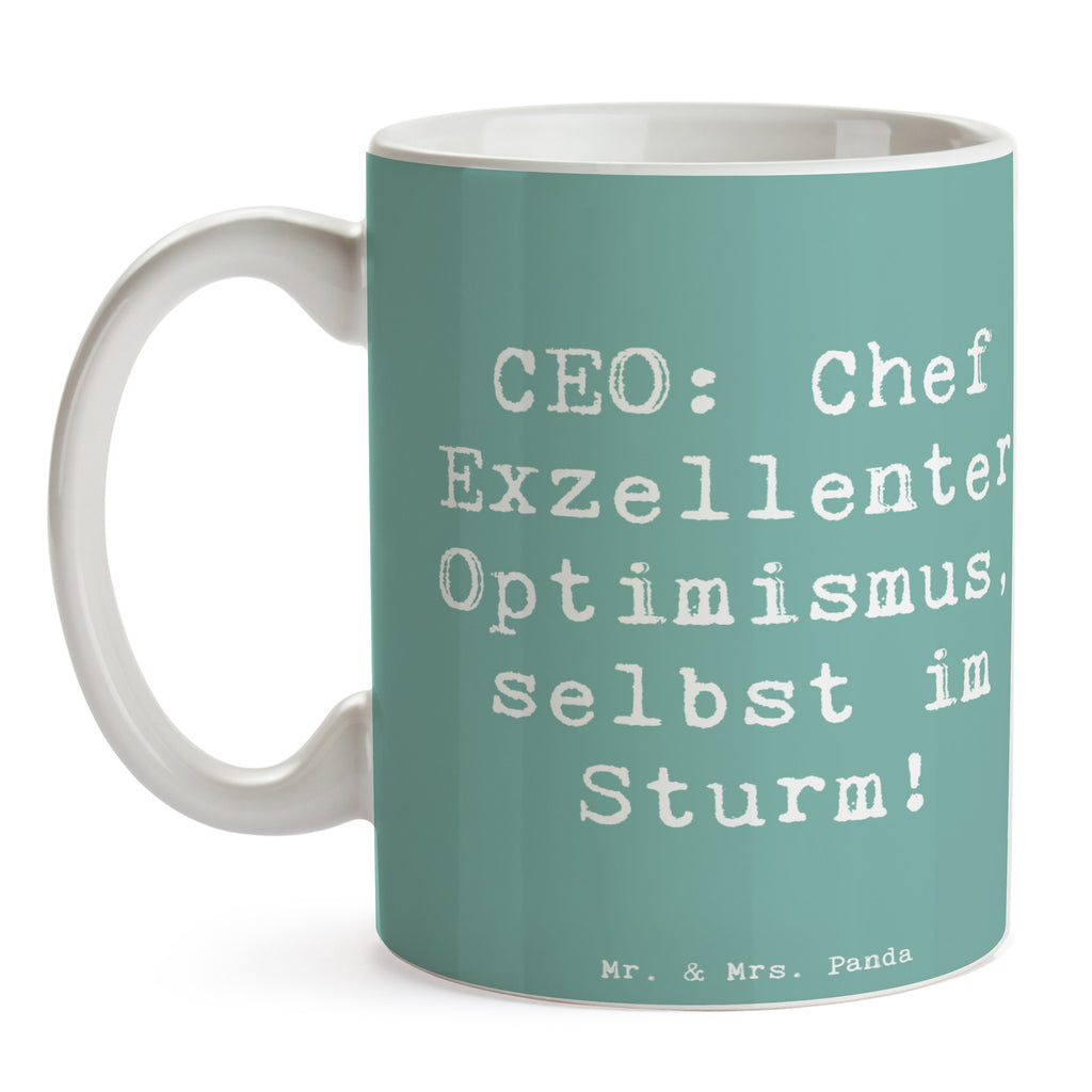 Tasse Spruch CEO Optimismus Tasse, Kaffeetasse, Teetasse, Becher, Kaffeebecher, Teebecher, Keramiktasse, Porzellantasse, Büro Tasse, Geschenk Tasse, Tasse Sprüche, Tasse Motive, Kaffeetassen, Tasse bedrucken, Designer Tasse, Cappuccino Tassen, Schöne Teetassen, Beruf, Ausbildung, Jubiläum, Abschied, Rente, Kollege, Kollegin, Geschenk, Schenken, Arbeitskollege, Mitarbeiter, Firma, Danke, Dankeschön