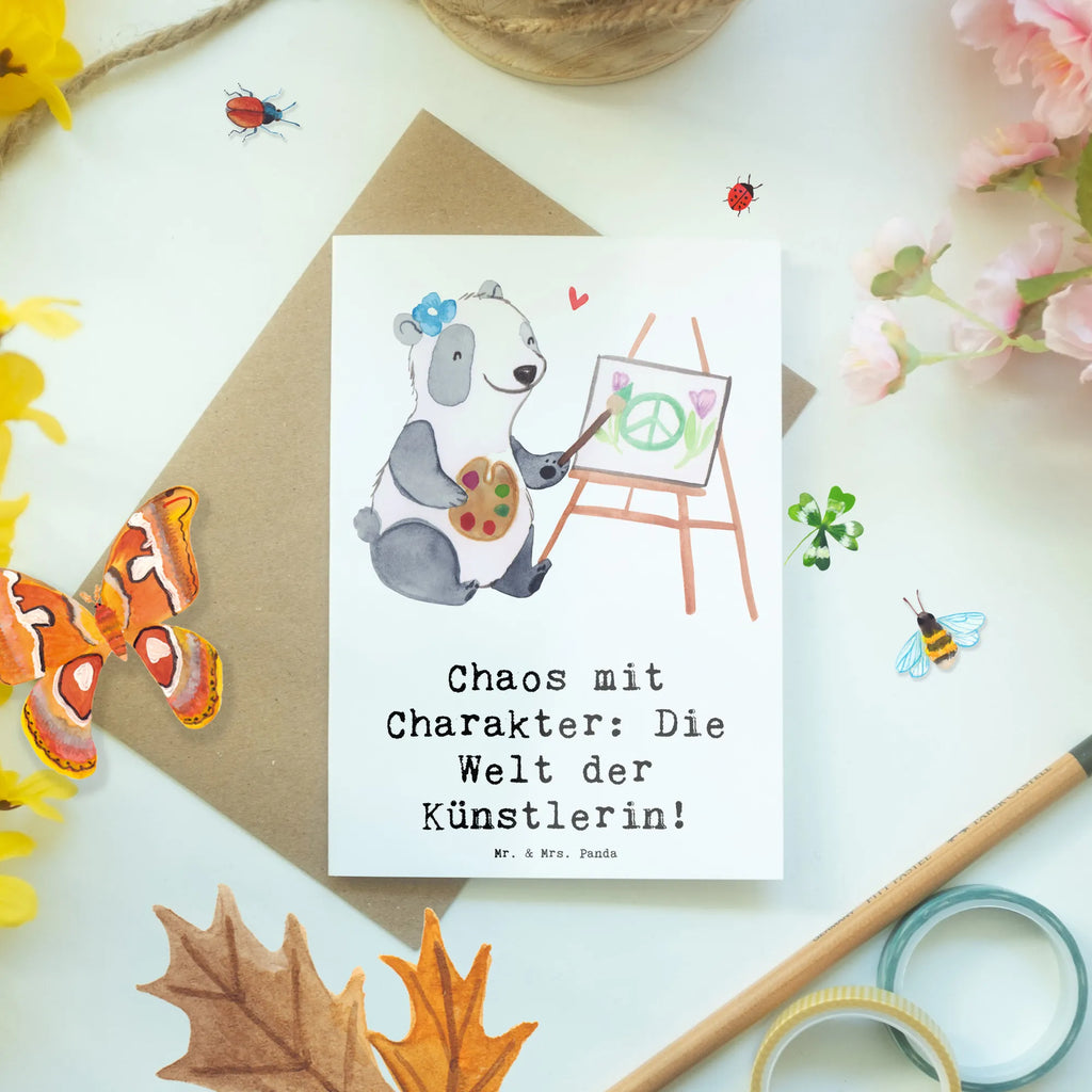 Grußkarte Künstlerin Chaos Grußkarte, Klappkarte, Einladungskarte, Glückwunschkarte, Hochzeitskarte, Geburtstagskarte, Karte, Ansichtskarten, Beruf, Ausbildung, Jubiläum, Abschied, Rente, Kollege, Kollegin, Geschenk, Schenken, Arbeitskollege, Mitarbeiter, Firma, Danke, Dankeschön