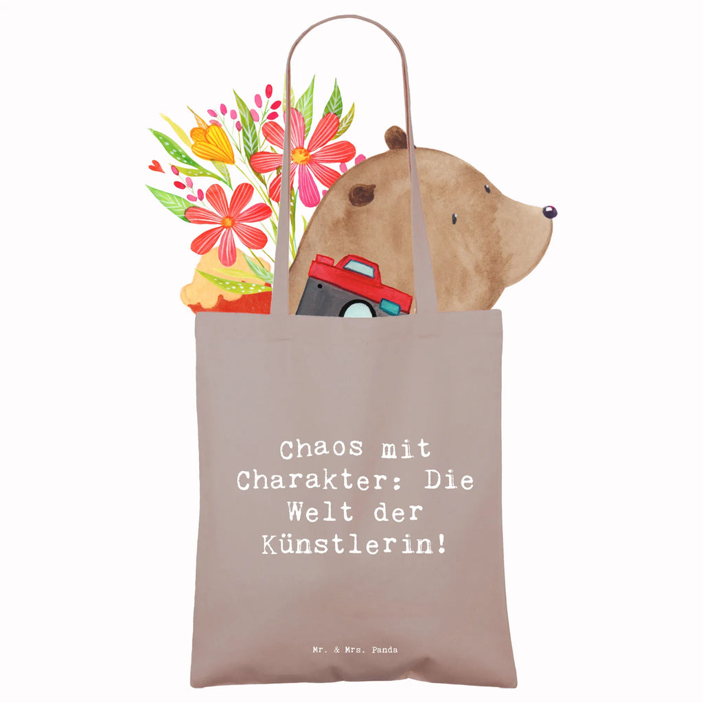 Tragetasche Chaos mit Charakter: Die Welt der Künstlerin! Beuteltasche, Beutel, Einkaufstasche, Jutebeutel, Stoffbeutel, Tasche, Shopper, Umhängetasche, Strandtasche, Schultertasche, Stofftasche, Tragetasche, Badetasche, Jutetasche, Einkaufstüte, Laptoptasche, Beruf, Ausbildung, Jubiläum, Abschied, Rente, Kollege, Kollegin, Geschenk, Schenken, Arbeitskollege, Mitarbeiter, Firma, Danke, Dankeschön