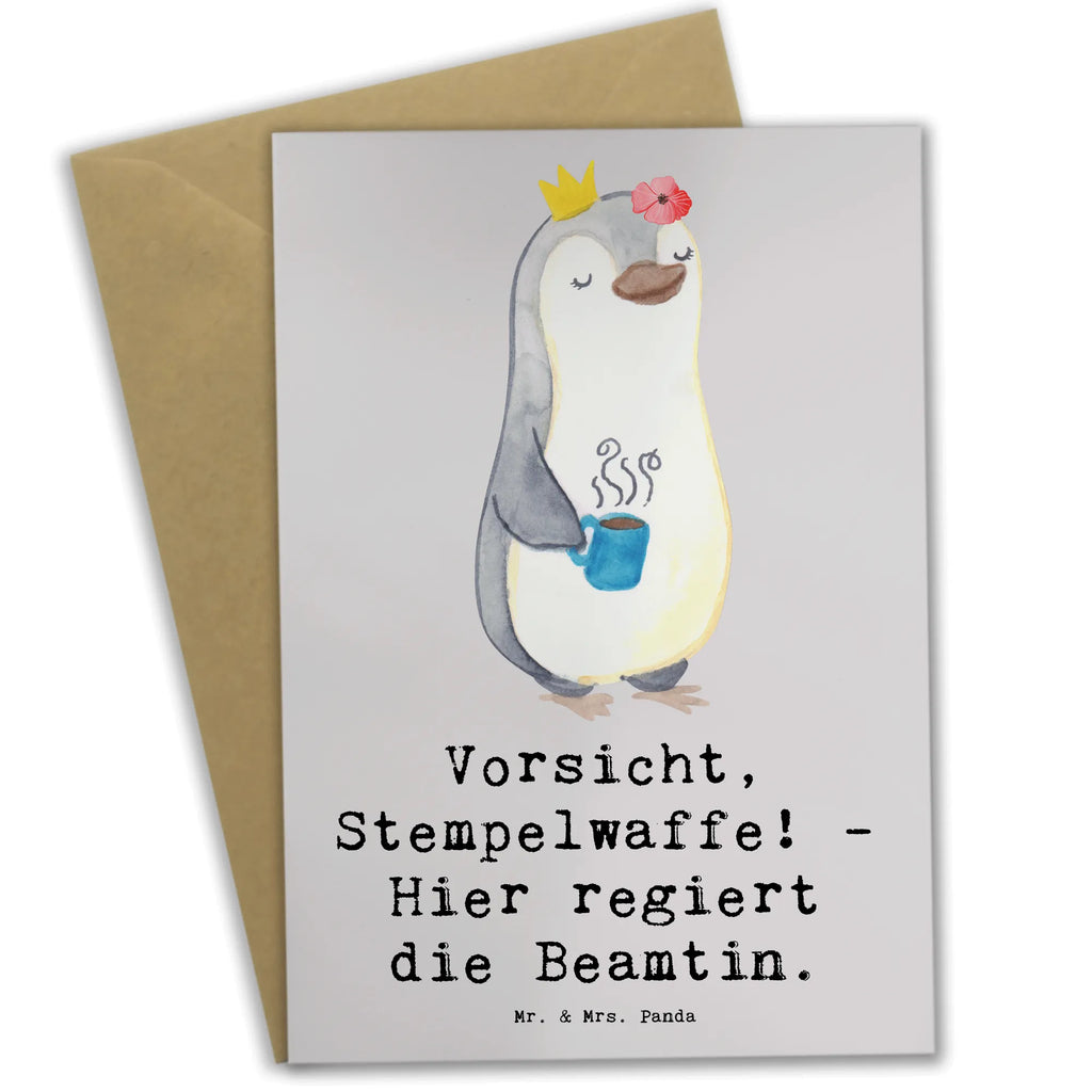 Grußkarte Beamtin Stempelwaffe Grußkarte, Klappkarte, Einladungskarte, Glückwunschkarte, Hochzeitskarte, Geburtstagskarte, Karte, Ansichtskarten, Beruf, Ausbildung, Jubiläum, Abschied, Rente, Kollege, Kollegin, Geschenk, Schenken, Arbeitskollege, Mitarbeiter, Firma, Danke, Dankeschön