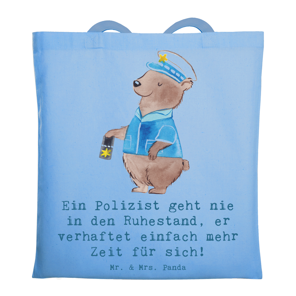 Tragetasche Polizist Ruhestand Beuteltasche, Beutel, Einkaufstasche, Jutebeutel, Stoffbeutel, Tasche, Shopper, Umhängetasche, Strandtasche, Schultertasche, Stofftasche, Tragetasche, Badetasche, Jutetasche, Einkaufstüte, Laptoptasche, Beruf, Ausbildung, Jubiläum, Abschied, Rente, Kollege, Kollegin, Geschenk, Schenken, Arbeitskollege, Mitarbeiter, Firma, Danke, Dankeschön